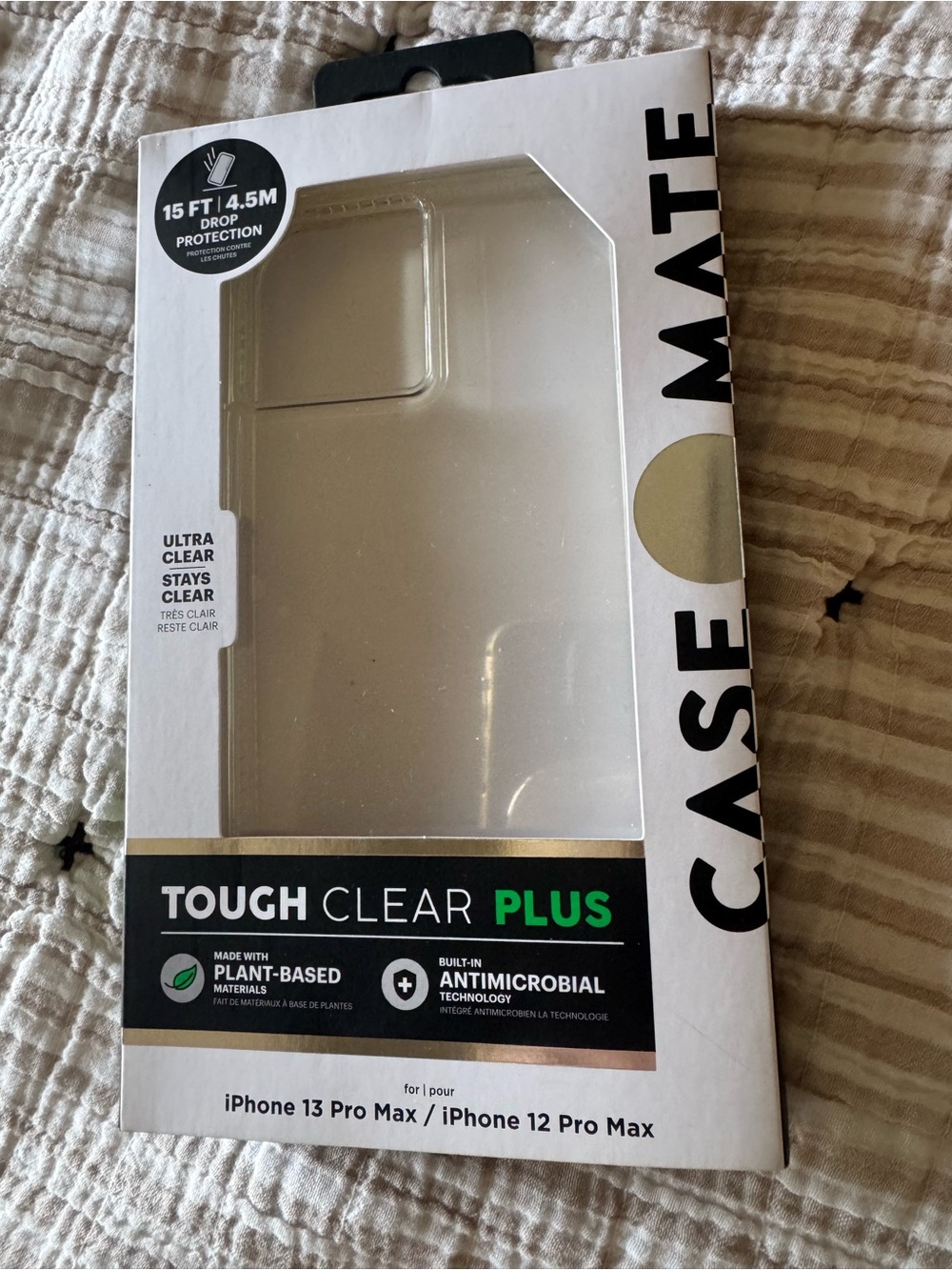 case-mate Tough Clear Plus Clear Phone Case - Gold Accents
